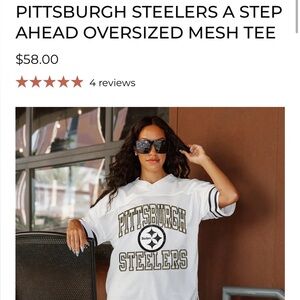 Pittsburgh Steelers White Mesh Jersey Top